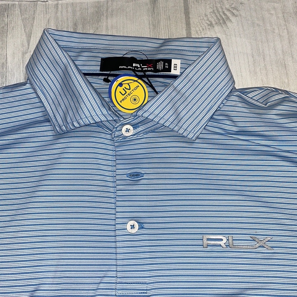 NWT Polo Ralph Lauren RLX Golf Stripe Performance Stretch Polo Shirt - Picture 5 of 8
